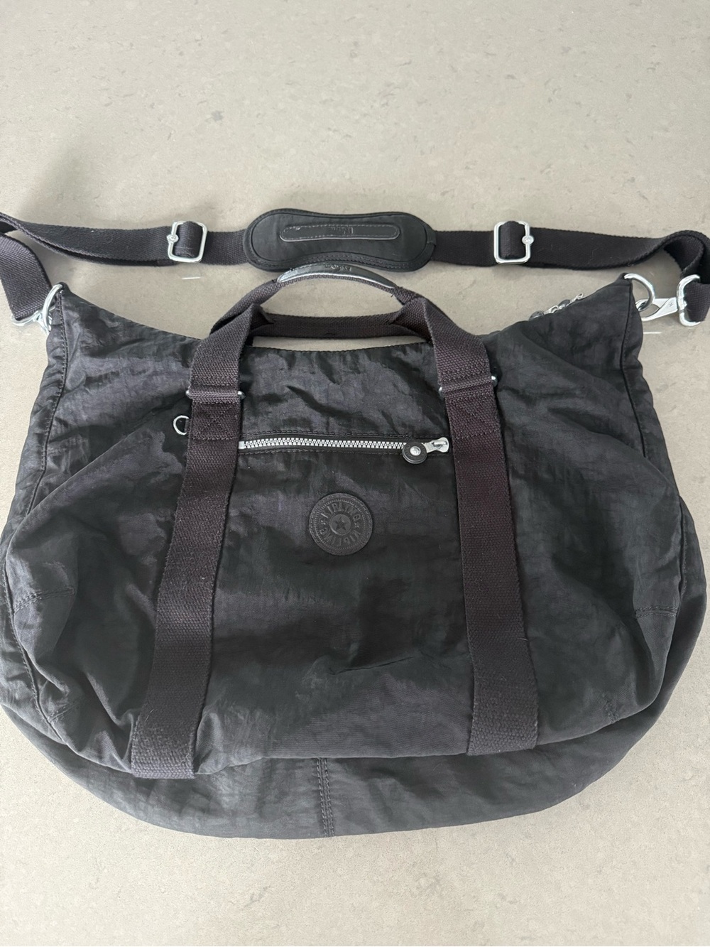 Kipling Black Nylon Convertible Laptop Duffel with Shoulder Gently used